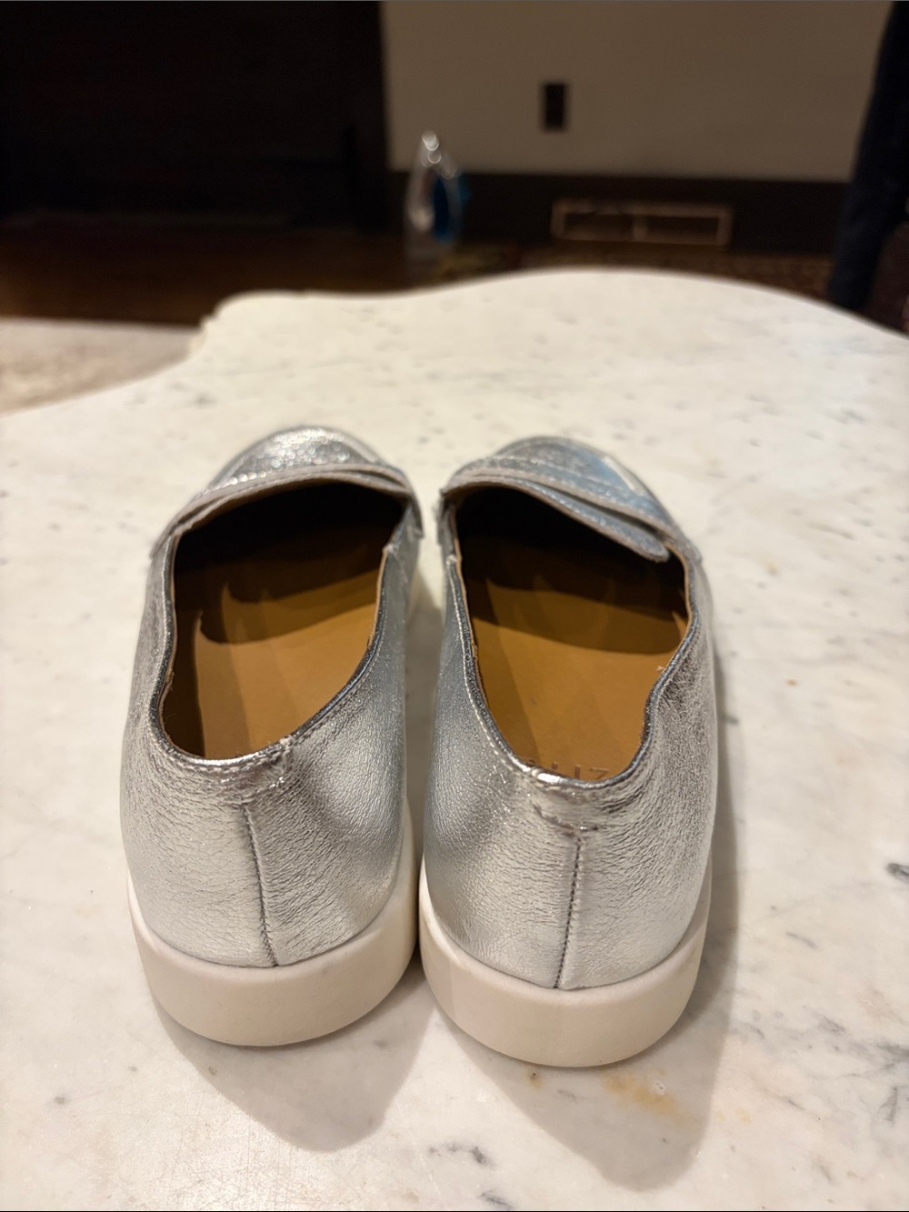 Naturalizer Silver Metallic Penny Loafers - Picture 4 of 5